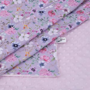 Βρεφική κουβέρτα βελουτέ Flowers Light Lilac