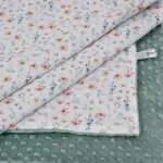 Βρεφική κουβέρτα βαμβακερή διπλής όψης λίκνου-κούνιας Salmon Daisy