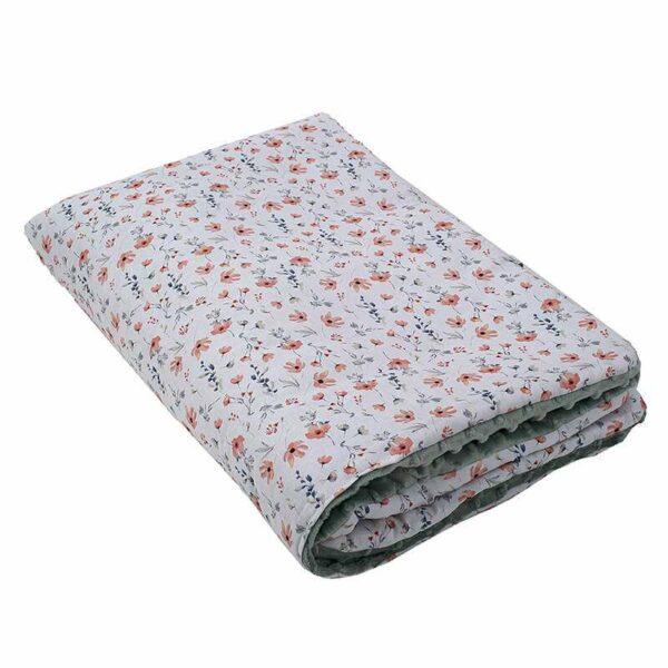 Βρεφική βαμβακερή χειμερινή κουβέρτα-πάπλωμα Salmon Daisy