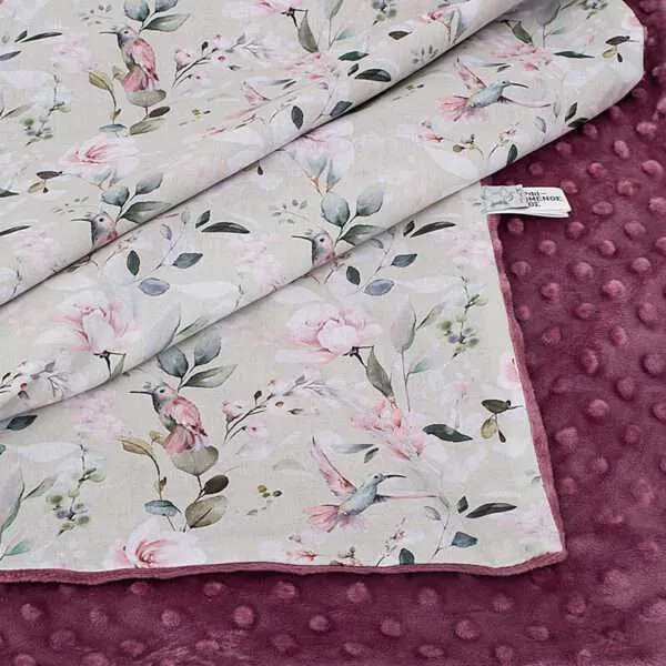 Βρεφική κουβέρτα διπλής όψης με βελουτέ Floral Garden