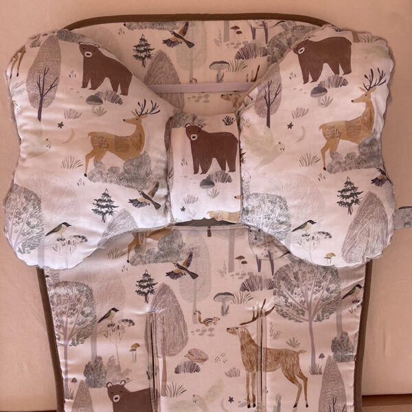 Βρεφικό μαξιλάρι Wings για το καρότσι με print Forest Animals