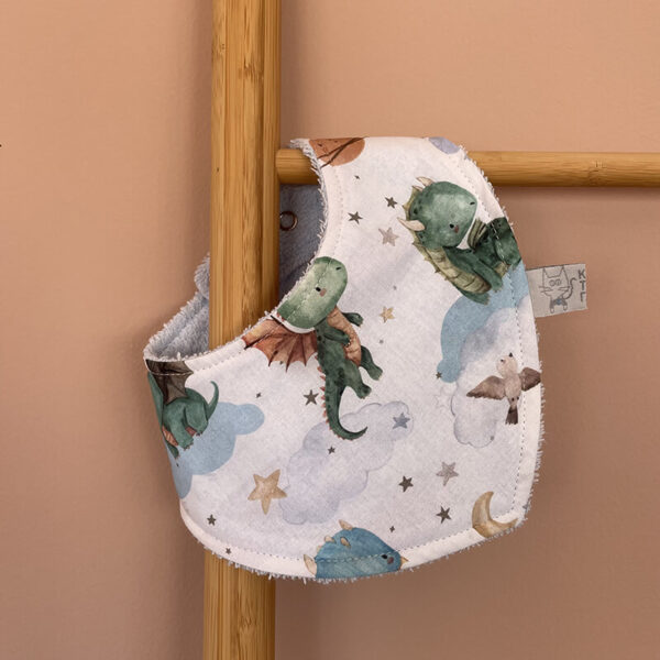 Βρεφική σαλιάρα από βαμβάκι Oeko-Tex με Dinosaurs print