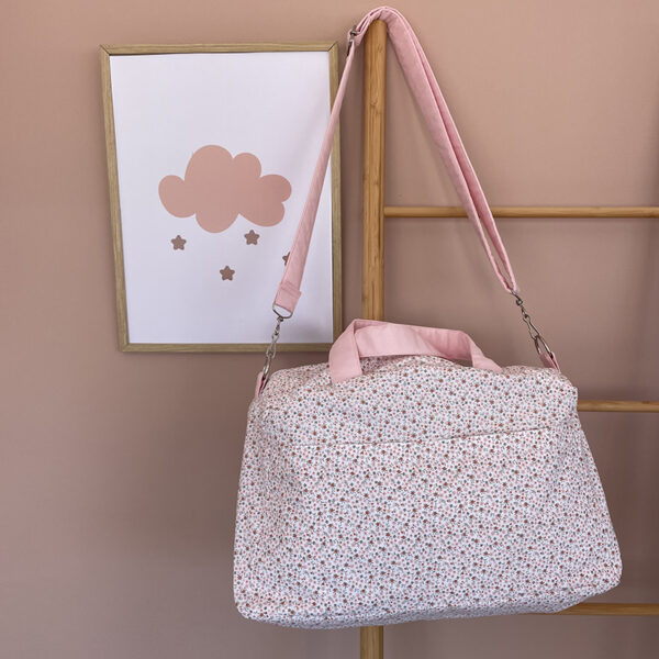 Υφασμάτινο Παιδικό Σακ Βουαγιάζ με Little Flowers print