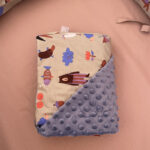 Βρεφική βελουτέ κουβέρτα από βαμβάκι Oeko-Tex με print Animals