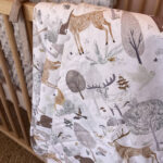 Βρεφική βελουτέ κουβέρτα από βαμβάκι Oeko-Tex με print Forest Animals