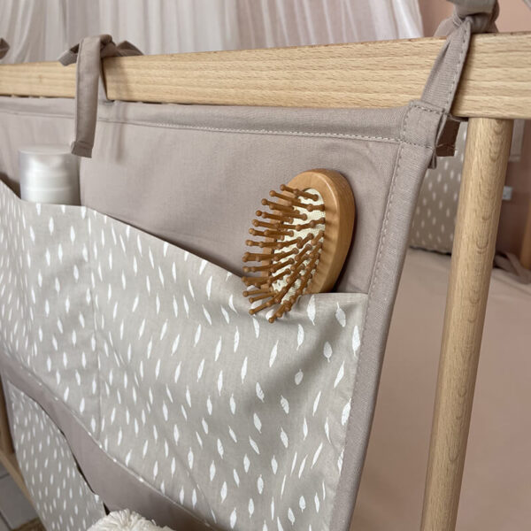 Θήκη οργάνωσης κούνιας από βαμβάκι Oeko-Tex με Natural print