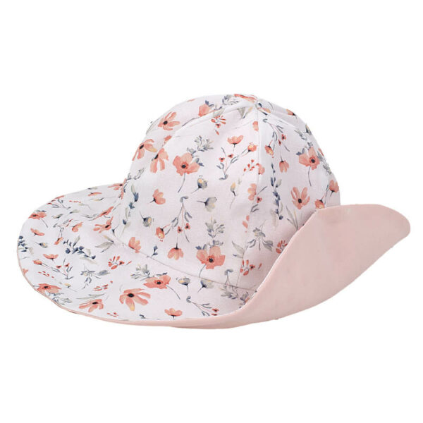 Παιδικό καπέλο από βαμβάκι Oeko-Tex με Salmon Daisy print | Karfitsomenosgatos