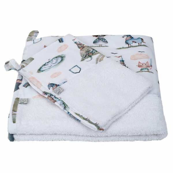Σετ πετσέτες (2 τεμαχίων) από βαμβάκι Oeko-Tex με Fairytale print | Karfitsomenosgatos