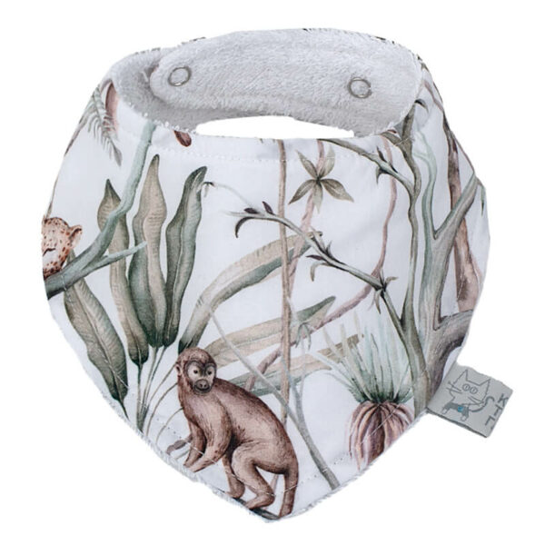 Βρεφική σαλιάρα από βαμβάκι Oeko-Tex με Jungle Animals print | Karfitsomenosgatos