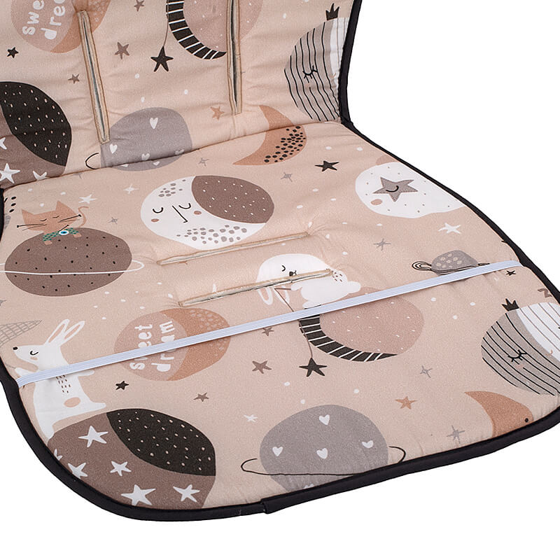 Βαμβακερό προστατευτικό κάλυμμα καροτσιού δύο όψεων με Sleeping Planets print | Karfitsomenosgatos