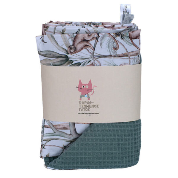 Βρεφική πικέ κουβέρτα με print Jungle Animals | Karfitsomenosgatos