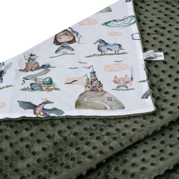 Βρεφική βελουτέ κουβέρτα από βαμβάκι Oeko-Tex με print Fairytale